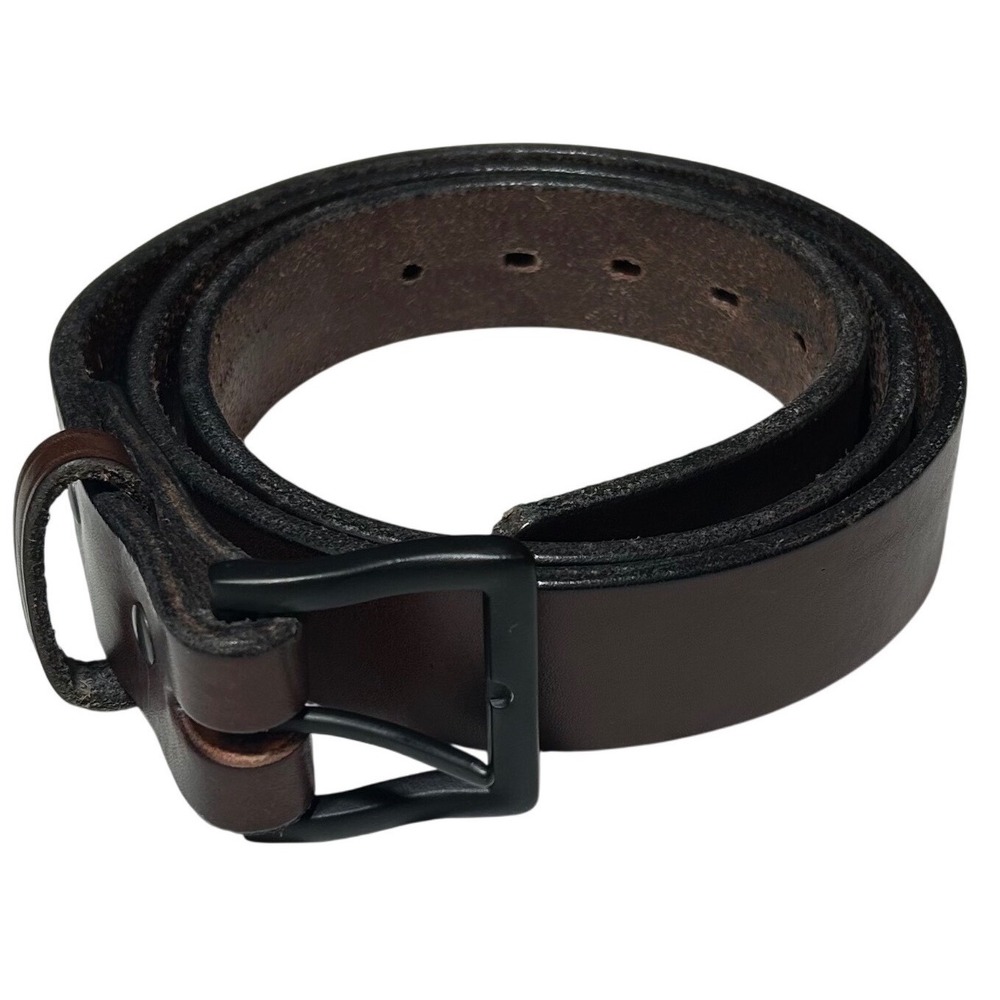 Hanks Belts The Everyday Dark Brown Full Grain Leather Belt Matte Black Size 46